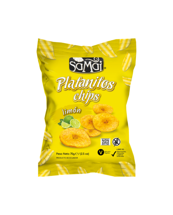 Salgados Platanitos chips de limão 75g Samai